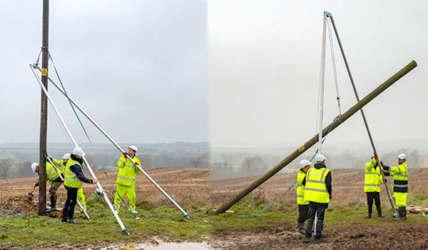 POLE ERECTING SHEERLEGS